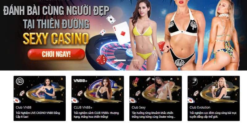 Sảnh Sexy Club tại Casino VN88